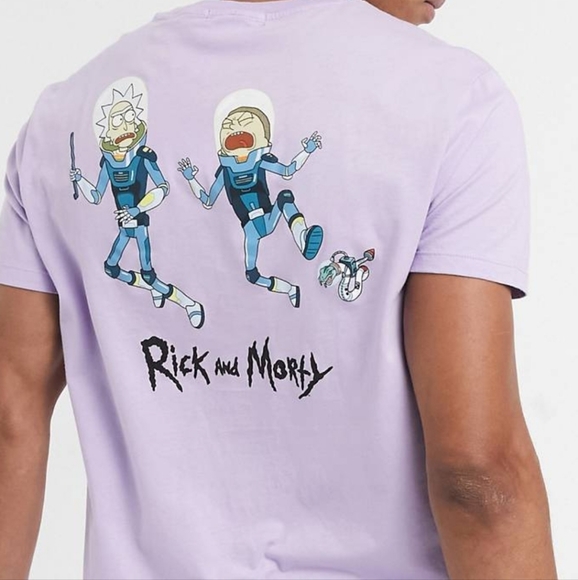 Rick & Morty backprint T-shirt in purple NWT - Picture 2 of 7